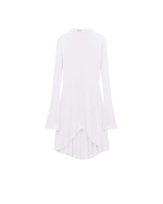 Courreges White High-Neck Long-Sleeve Midi Dress