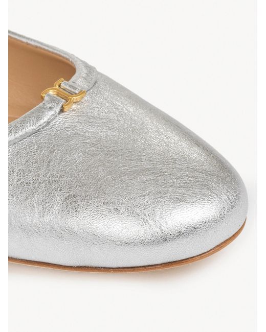 Chloé White Chloé Marcie Round-Toe Ballet Flats