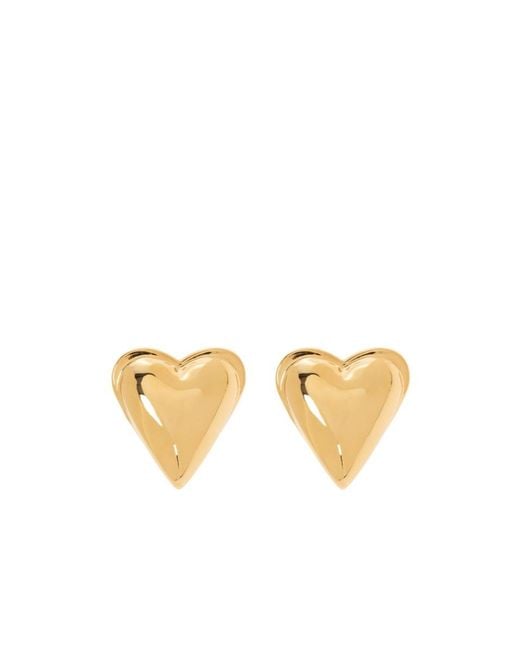 Alaïa Metallic Alaïa Bombe Heart Stud Earrings
