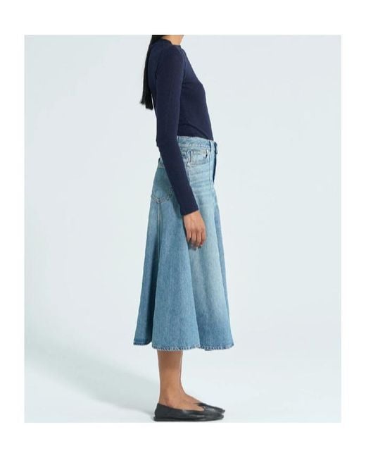 Haikure Blue Mid Serenity Denim Skirt