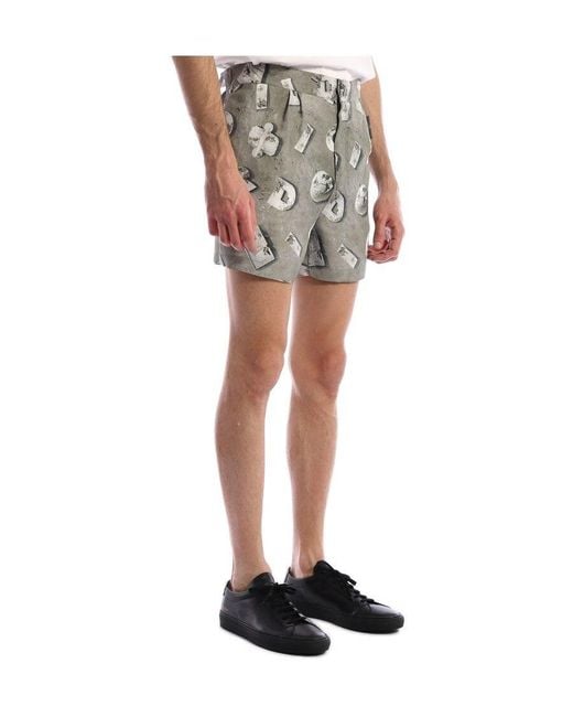 Dior Gray Logo Printed Casual Shorts for men