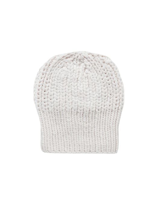 The Row White Ribbed Beanie