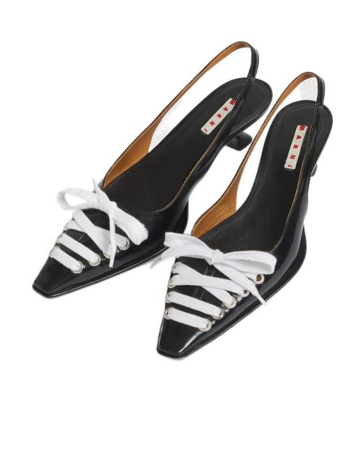 Marni Multicolor Leather Kat Slingback Pumps