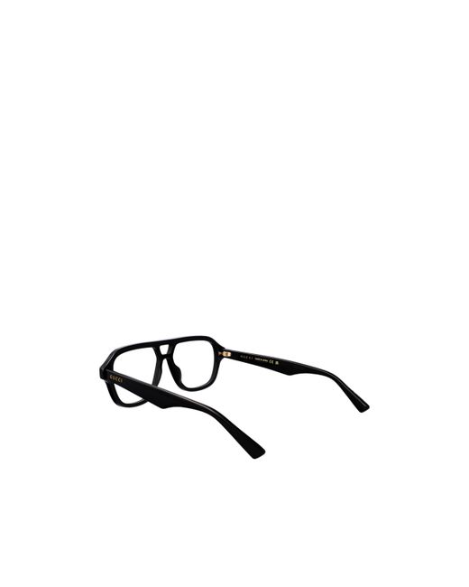 Gucci White Eyewear Pilot Frame Glasses for men