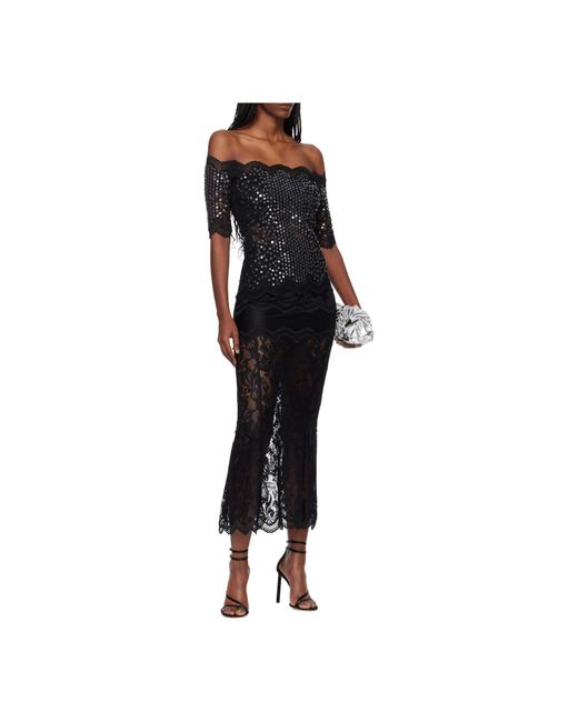 Rabanne Black Sequin Lace Top