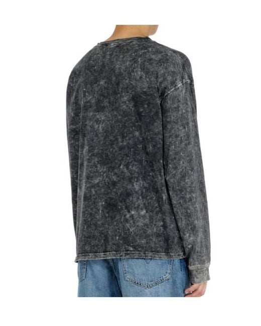 DIESEL Gray Long-Sleeve T-Shirt for men