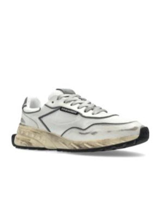 DSquared² White Sprinter Lace-Up Sneakers for men