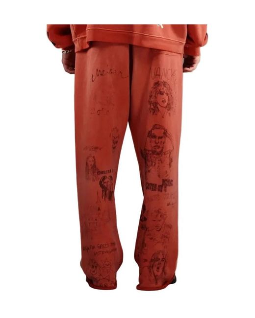 Paly Hollywood Red Drawstring Sweatpants for men