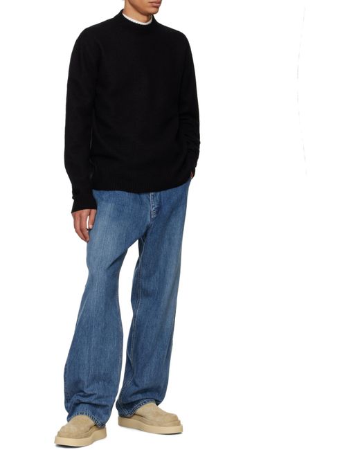 Jil Sander Blue Crewneck Knitted Jumper for men