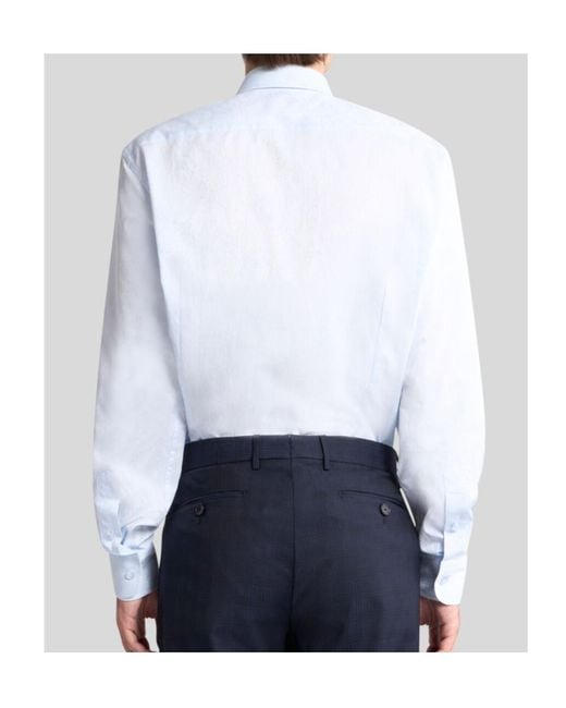 Etro Blue Jacquard Button-Up Shirt for men