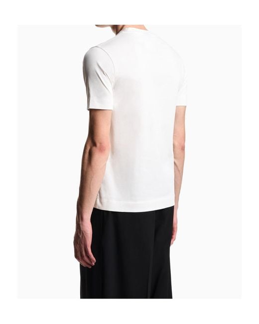 Emporio Armani White Heavy Jersey Slim Fit T-Shirt for men