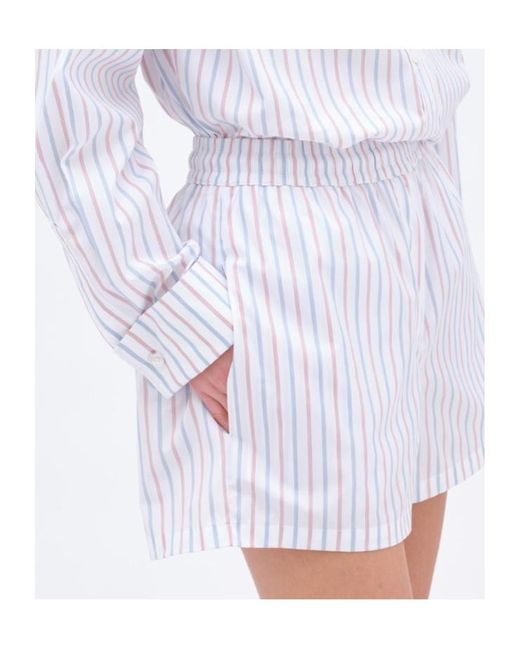 REMAIN Birger White Christensen Striped Poplin Shorts