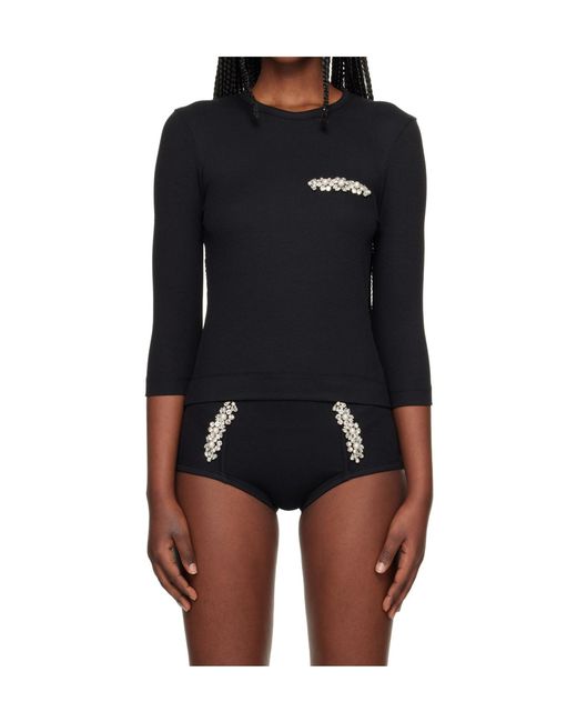 Simone Rocha Black Embellished Top