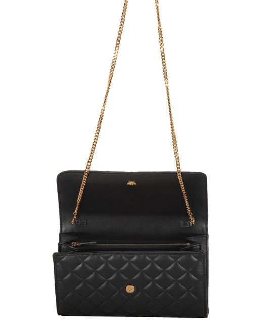 Versace Black Leather Clutch With Logo