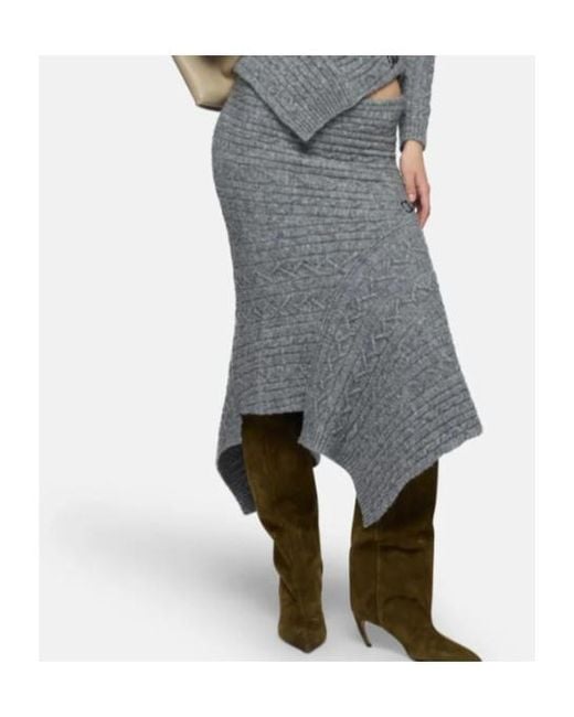 The Attico Gray Melange Midi Skirt