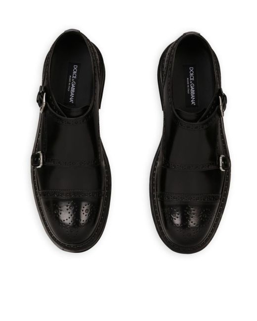 Dolce & Gabbana Black Round Head Loafer Shoes for men