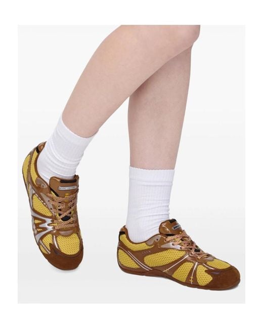 Marc Jacobs Brown The 72 Spring Mesh-Panelled Leather Sneakers