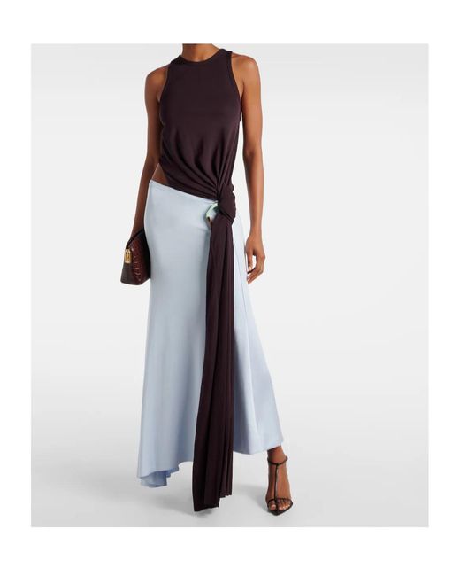 Victoria Beckham Blue Cutout Jersey Midi Dress