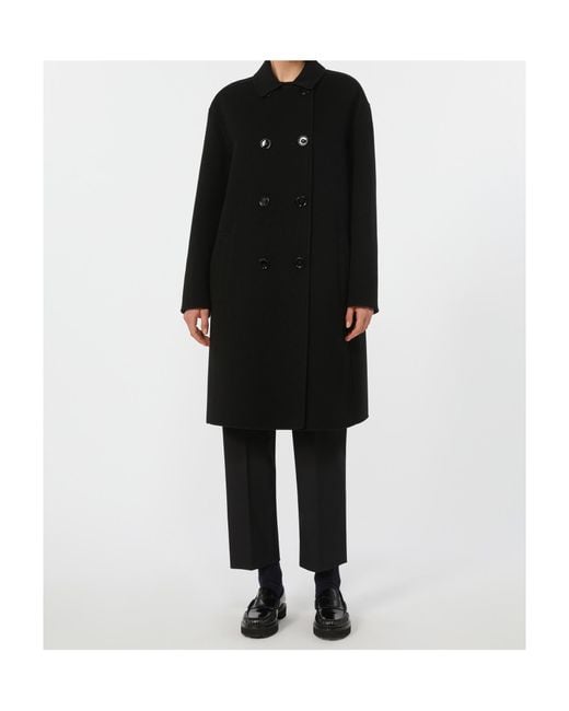 Max Mara Black Double-Faced Wool Coat