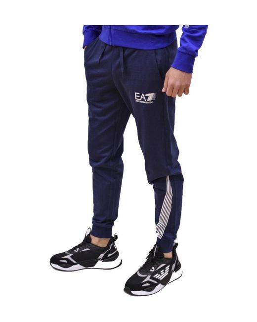 EA7 Blue Sportswear Two-Piece Coat And Pants Set for men