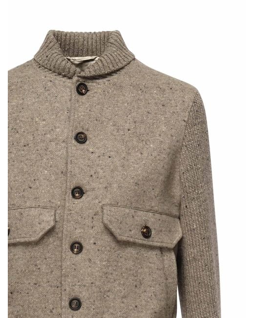 Eleventy Gray Ribbed Cuff Jacket for men