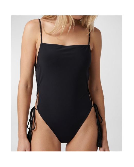 Alaïa Black Tassel-Tie Swimsuit
