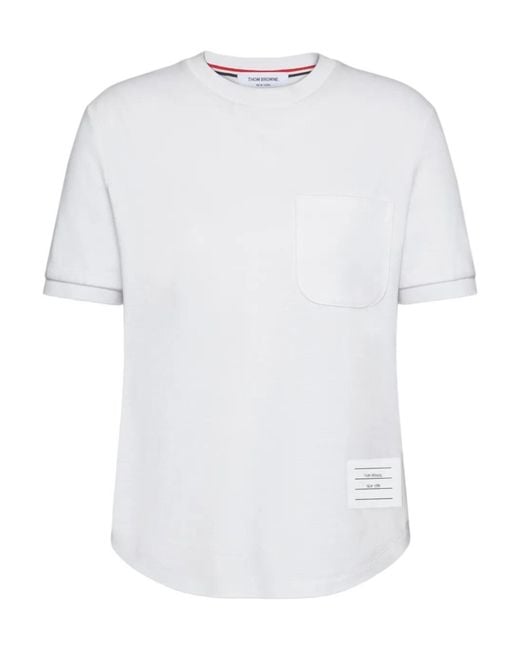 Thom Browne White Milano Pocket Crewneck T-Shirt