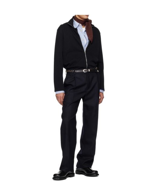 Our Legacy Brown Diamond-Shaped Knitted Mini Scarf for men