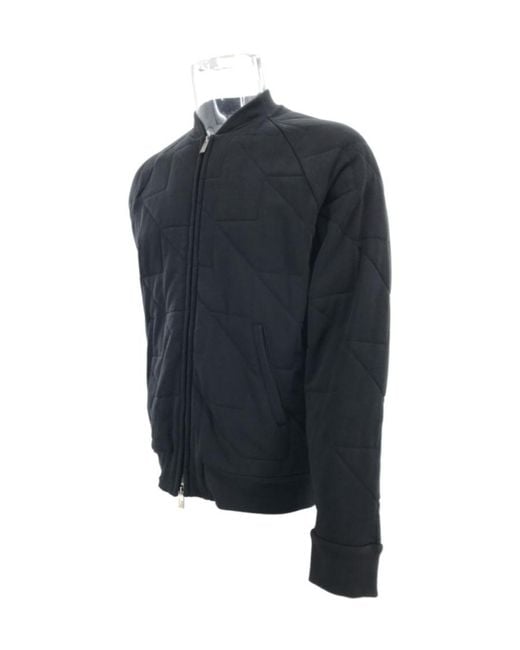 Armani Collezioni Blue Long-Sleeved Zipper Casual Jacket for men