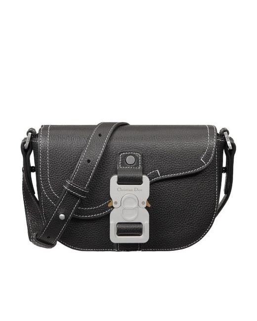 Dior Black Saddle Pouch With Strap for men