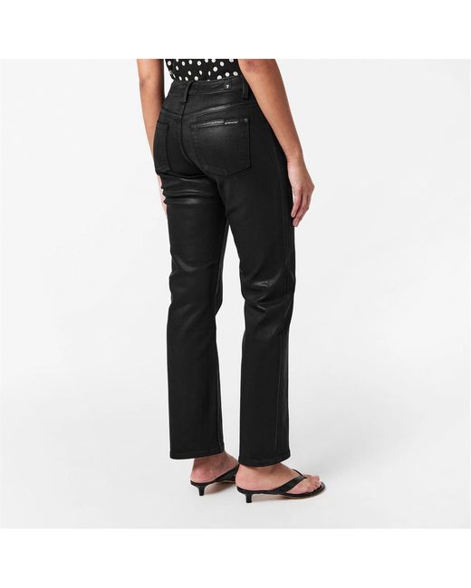 7 For All Mankind Black Calie Straight Leg Jeans