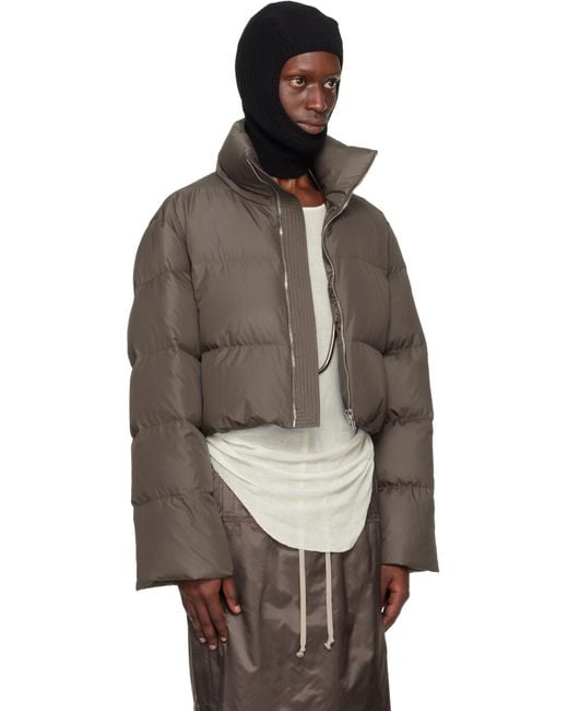 Moncler Brown Moncler Rick Owens Cropped Cyclopic Jacket for men