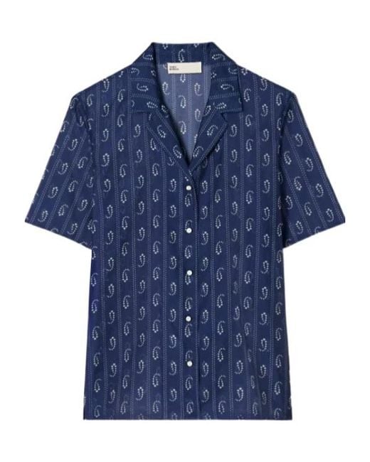 Tory Burch Blue Camp Shirt