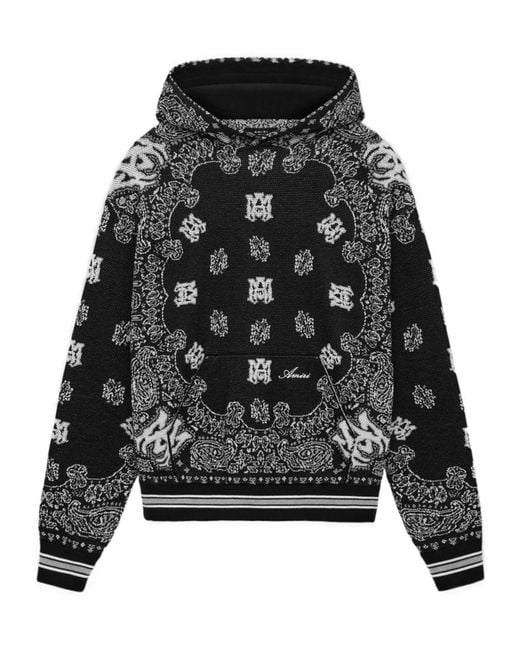 Amiri Black Bandana Hoodie for men