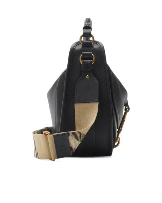 Burberry Black Small B Clip Foldover-Top Crossbody Bag