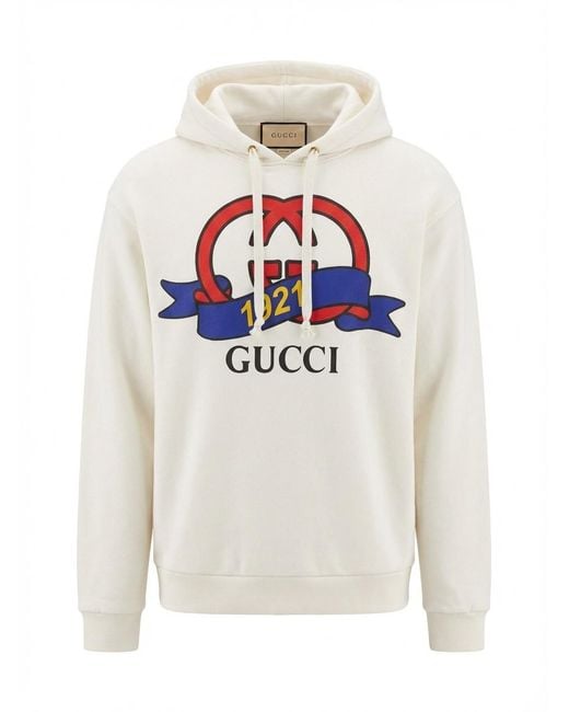 Gucci White Interlocking G 1921 Printed Hoodie