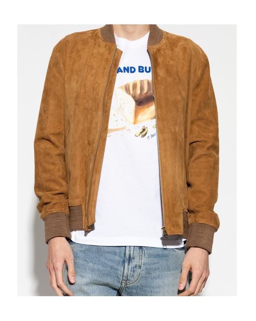 Paul Smith Brown Zip-Up Long-Sleeved Bomber Jacket for men