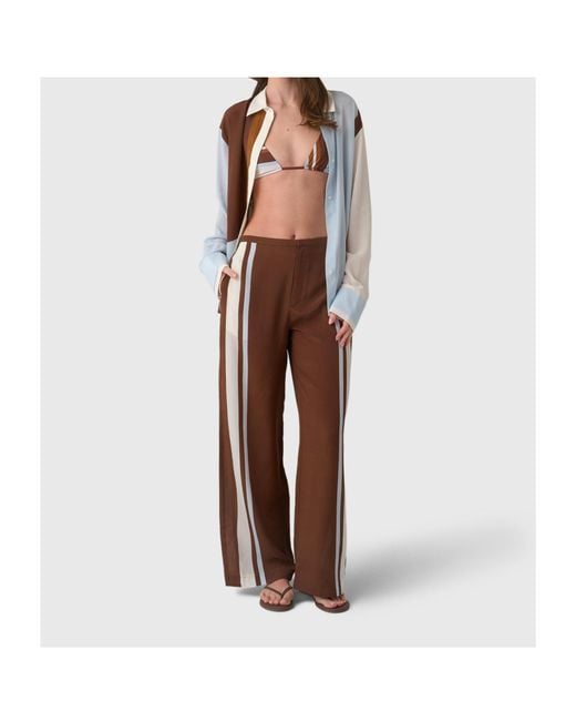 Sir Brown Striped Casual Pants