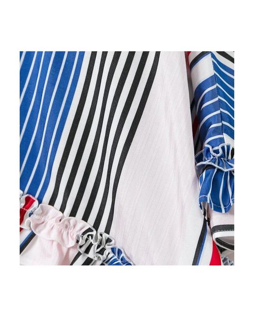 MSGM White Sharp-Angled Striped Skirt