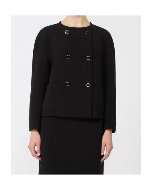 Max Mara Black Mstombrosa Double-Breasted Jacket
