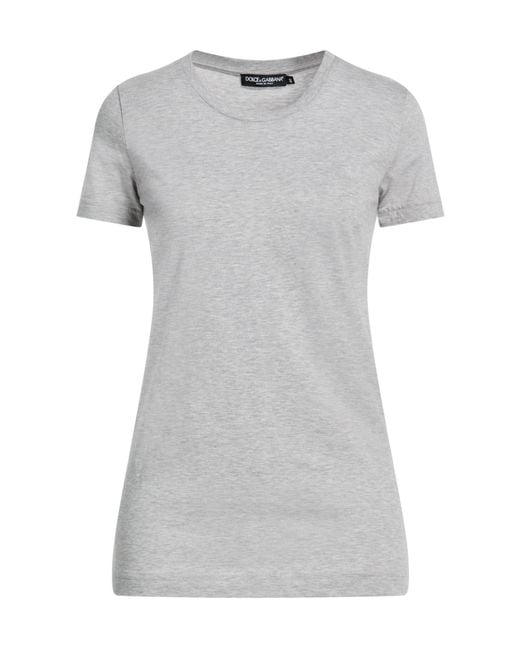 Dolce & Gabbana Gray Minimalist Solid Color Short Sleeve T-Shirt