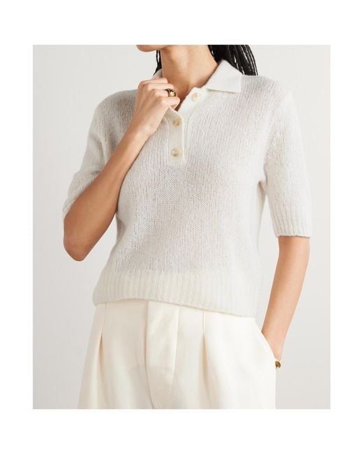 Lisa Yang White Polo Sweater