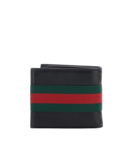 Gucci Red Web Trademark Bi-Fold Wallet for men
