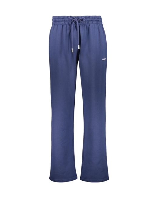 Off-White c/o Virgil Abloh Blue Lightweight Pants With Adjustable Drawstring for men