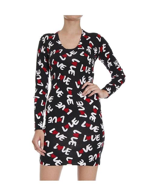 Moschino Black Printed Dress