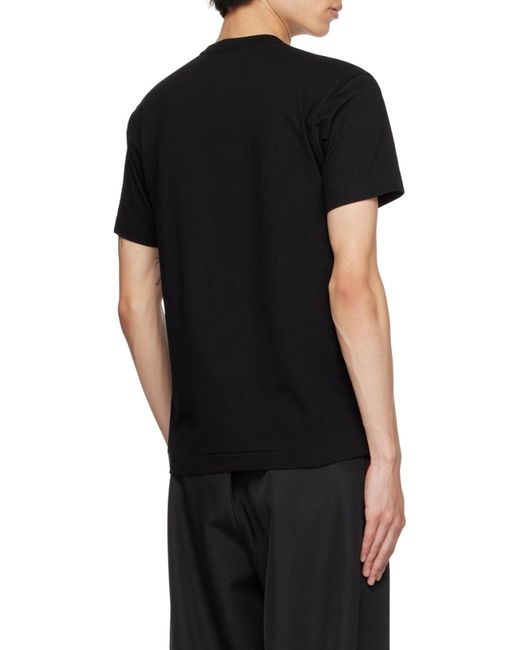 COMME DES GARÇONS PLAY Black Comme Des Garçons Play Logo Patch Crewneck T-Shirt for men