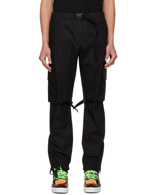 Off-White c/o Virgil Abloh Black Diag-Stripe Ripstop Cargo Trousers for men