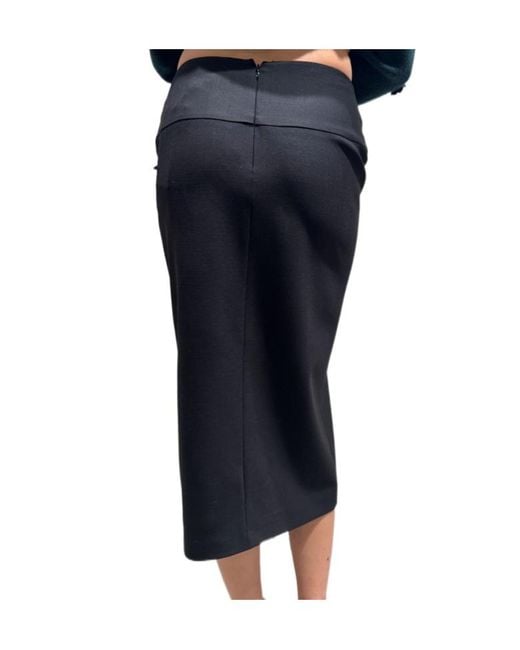 Max Mara Black Back-Zip Skirt