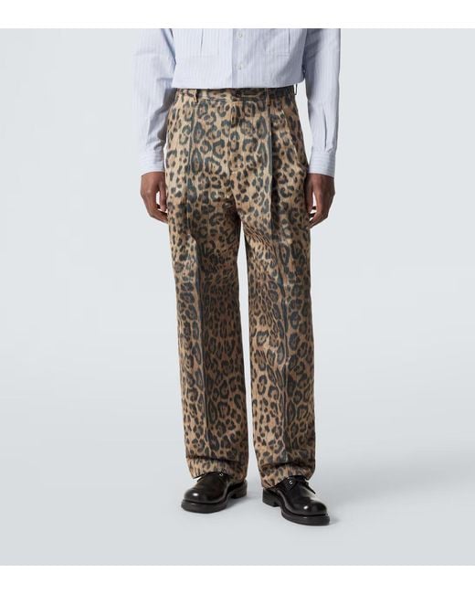 Dolce & Gabbana Gray Cotton-Blend Straight Pants for men