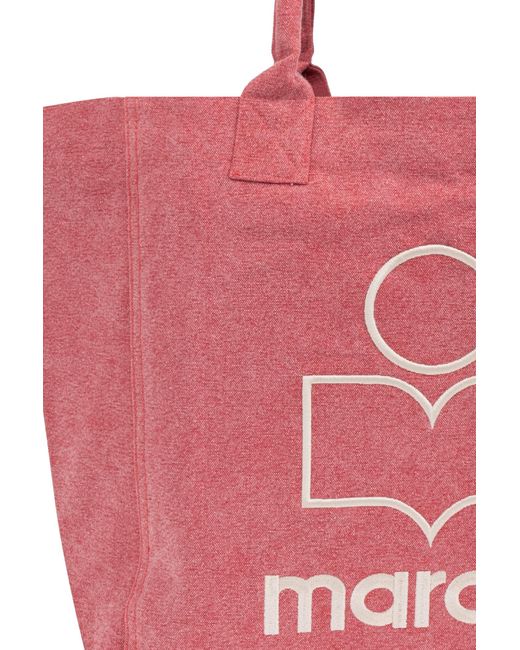 Isabel Marant Pink Yenky Logo Printed Tote Bag
